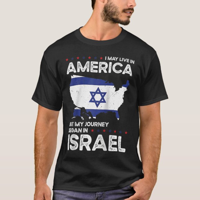 Born Israeli Israel American USA Citizenship Ragla T Shirt (Framsida)