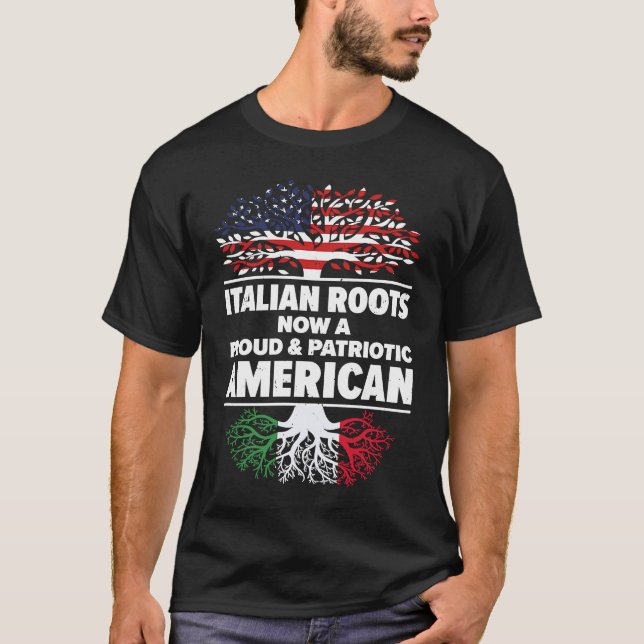 Born Italian Italy American USA Citizenship T Shirt (Framsida)