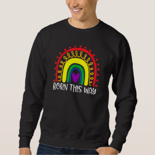Born Lgbt Pride Gay Lång Ärmad Tröja