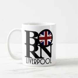 BORN Liverpool England (UK Flagga) 11oz Kaffemugg