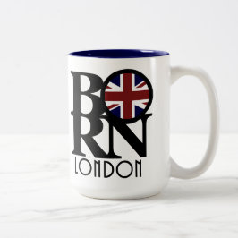 BORN London 15oz (UK flagga) Två-Tonad Mugg