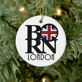 BORN London England (UK flagga) Julgransprydnad Keramik