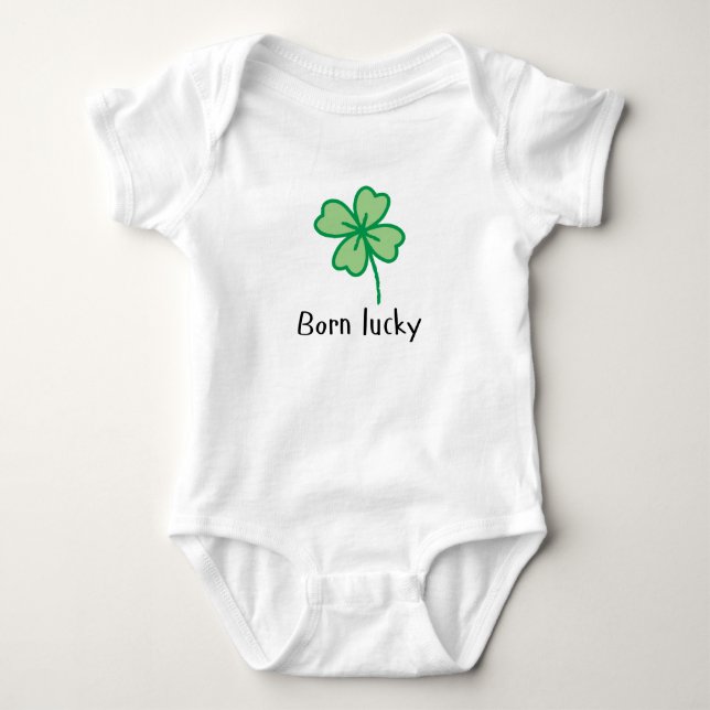 Born Lucky baby bodydress T Shirt (Framsida)