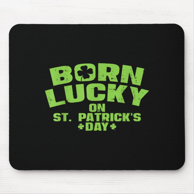 Born Lucky On St Patricks Day Shirt Birthday Boy G Musmatta (Framsidan)