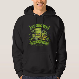 Born Lucky på Saint patrick's day Funny Birthday G Hoodie