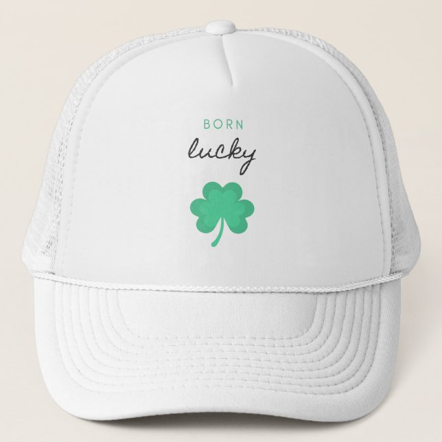 "BORN LUCKY SHAMROCK" HAT KEPS (Framsida)