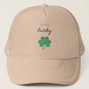 "BORN LUCKY SHAMROCK" HAT KEPS