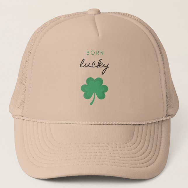 "BORN LUCKY SHAMROCK" HAT KEPS (Framsida)