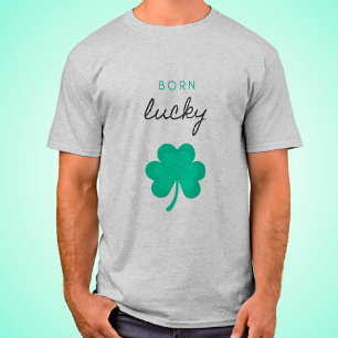 "BORN LUCKY SHAMROCK" MANAR-SHIRT T SHIRT