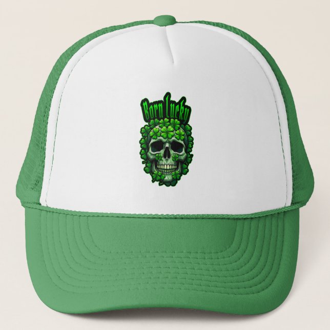 Born Lucky Skull St Patrick’s Day - boné Keps (Framsida)