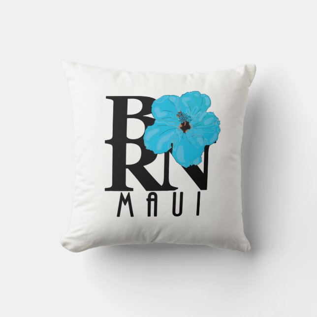 BORN Maui Blue Hibiscus Kudde (Framsida)