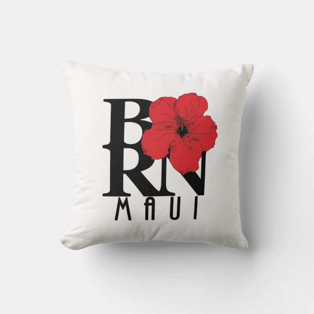 BORN Maui Red Hibiscus Kudde (Framsida)