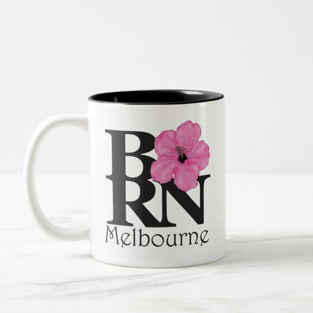 BORN Melbourne Rosa Hibiscus Två-Tonad Mugg (Vänster)