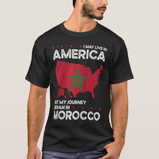 Born Moroccan Morocco American USA Citizenship Rag T Shirt (Framsida)