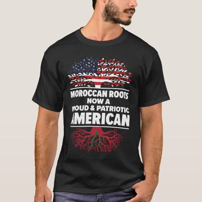 Born Moroccan Morocco American USA Citizenship T Shirt (Framsida)