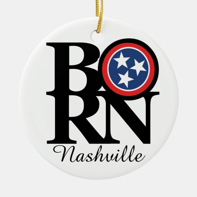 BORN Nashville TN Julgransprydnad Keramik (Framsidan)