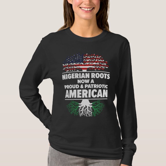 Born Nigerian Nigeria American USA Citizenship T Shirt (Framsida)