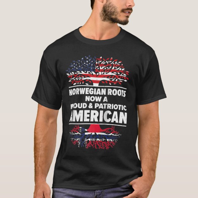 Born Norwegian Norway American USA Citizenship Rag T Shirt (Framsida)