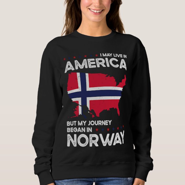 Born Norwegian Norway American USA Citizenship T Shirt (Framsida)