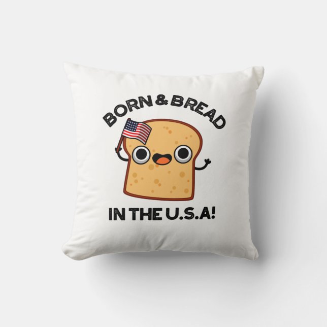 Born och bröd i USA Lönnst livsmedelsrund Kudde (Framsida)