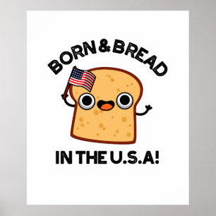 Born och bröd i USA Lönnst livsmedelsrund Poster