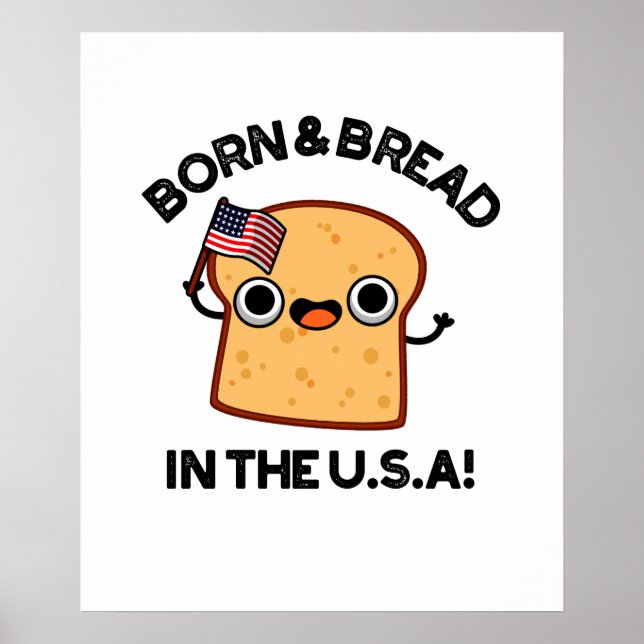 Born och bröd i USA Lönnst livsmedelsrund Poster (Framsidan)