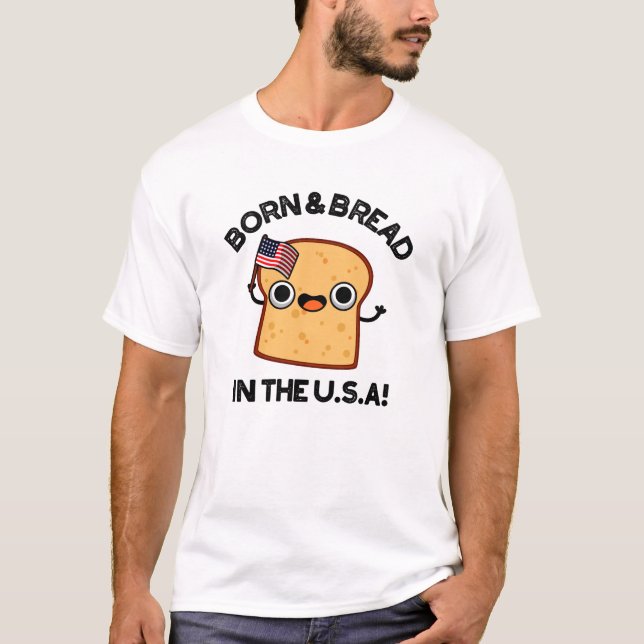 Born och bröd i USA Lönnst livsmedelsrund T Shirt (Framsida)