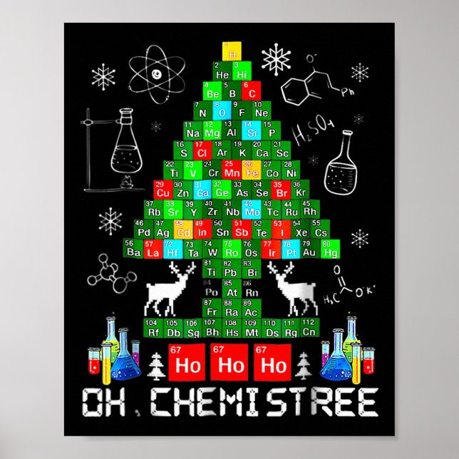 Born Oh Chemistree Funny Science Julgran Ch Poster (Framsidan)
