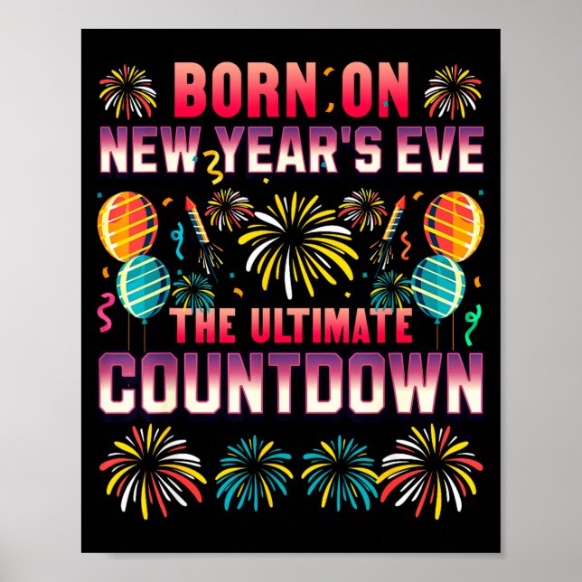 Born On New Year's Eve. Countdown. Birthday  Poster (Framsidan)