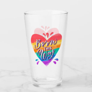 Born på det här sättet Rainbow Heart Glaskopp