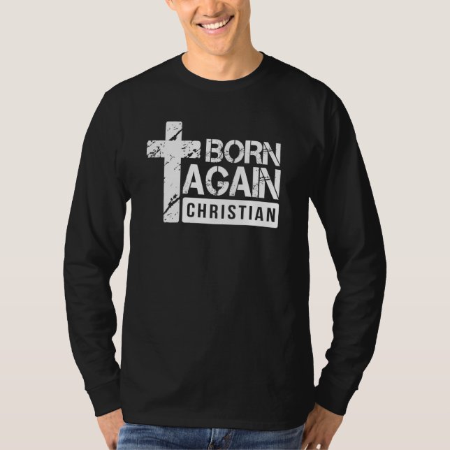 Born på nytt Christian Faith Baserad Jesus Kor T Shirt (Framsida)