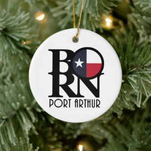BORN Port Arthiur Texas Julgransprydnad Keramik