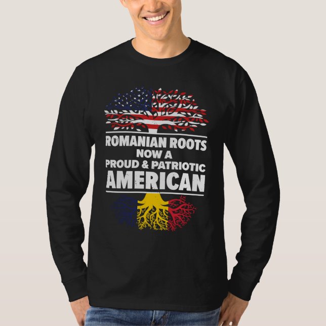 Born Romanian Romania American USA Citizenship T Shirt (Framsida)