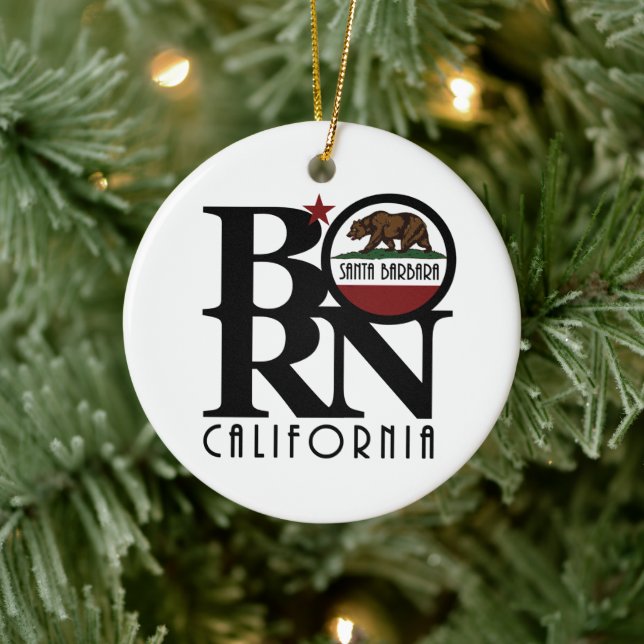 BORN Santa Barbara California Julgransprydnad Keramik (Träd)