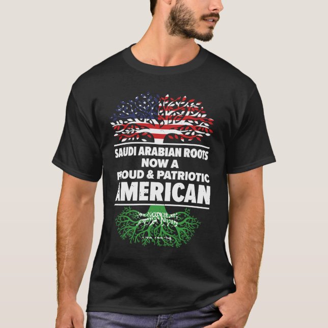 Born Saudi Arabian Saudi Arabia American USA Citiz T Shirt (Framsida)