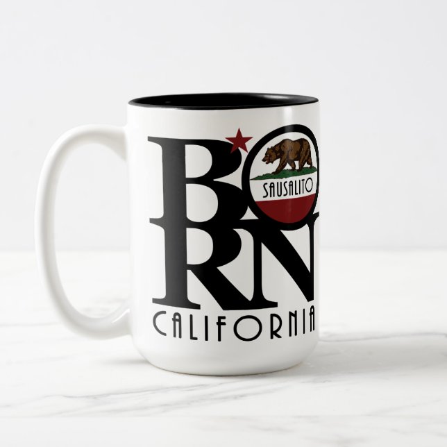 BORN Sausalito CA 15oz Två-Tonad Mugg (Vänster)