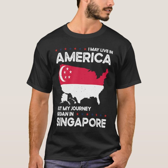 Born Singaporean Singapore American USA Citizenshi T Shirt (Framsida)