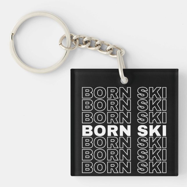 Born ski keychain for skiing lovers (Framsidan)