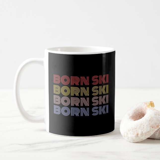 BORN SKI MUG FOR SKIING LOVERS KAFFEMUGG (Med munk)