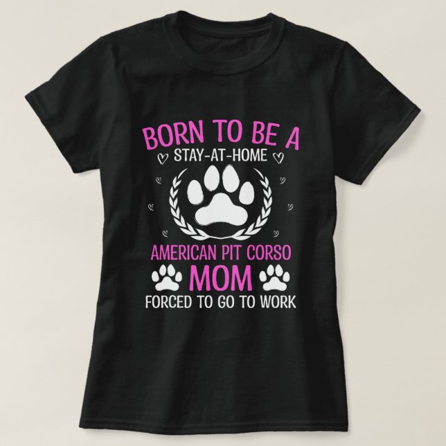 Born som amerikansk pit Corso Mamma T Shirt (Design framsida)