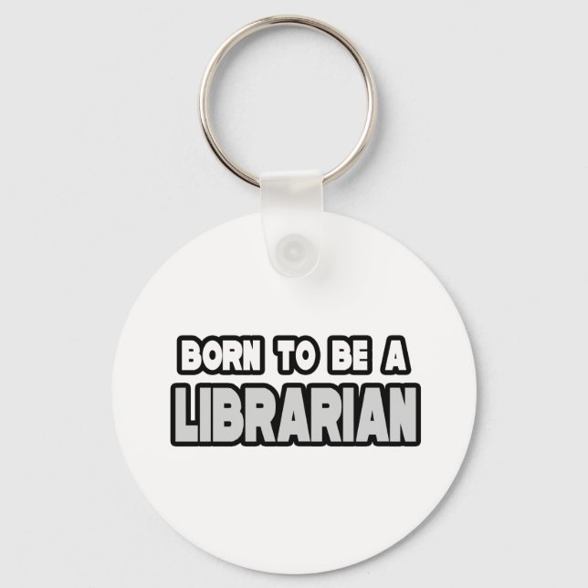 Born som bibliotekarie nyckelring (Framsida)