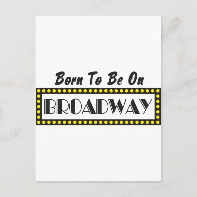 Born som ska vara på Broadway Vykort (Framsida)