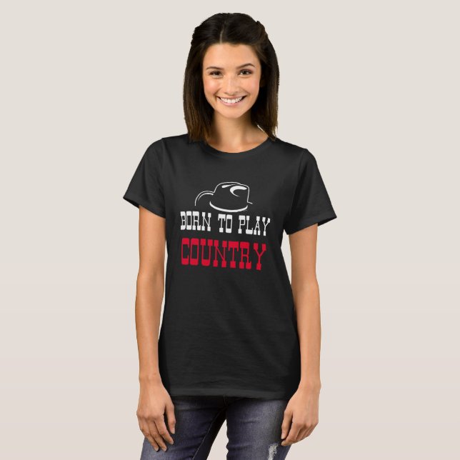 Born som spelar land tee shirt (Hel framsida)