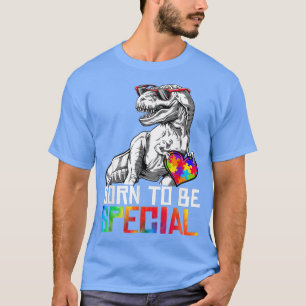 Born Speciell Trex Puzzle Dino Boys Autism Awarene T Shirt
