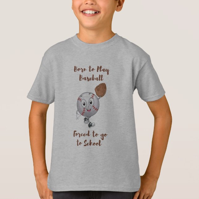 Born spelar baseboll tvingad till skolan T-Shirt (Framsida)