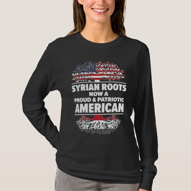 Born Syrian Syria American USA Citizenship T Shirt (Framsida)