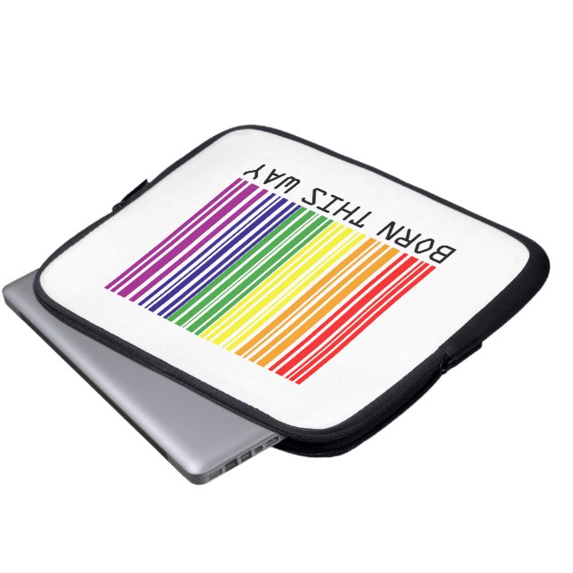 Born The Way Rainbow Märkre Laptop Sleeve (Framre botten)