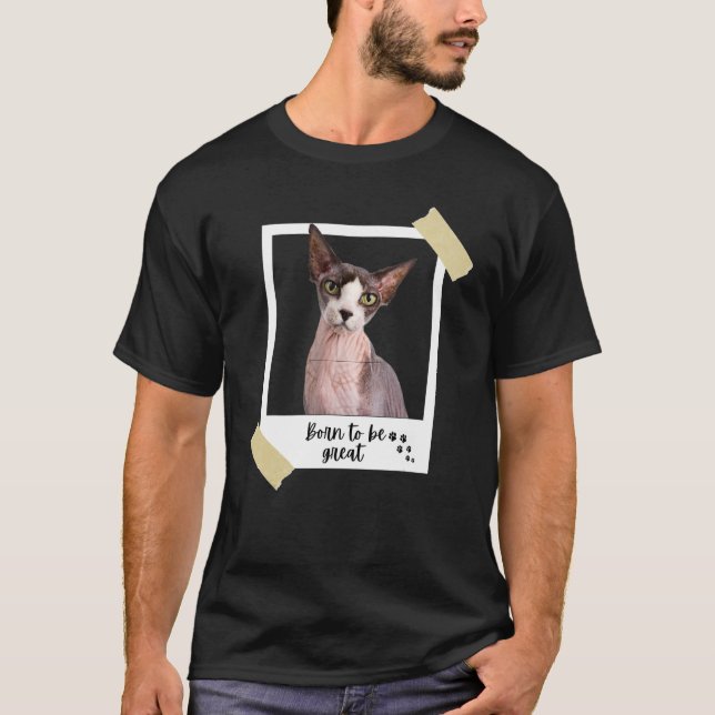 Born This Great Cute Sphynx Cat And Kitten Animal T Shirt (Framsida)