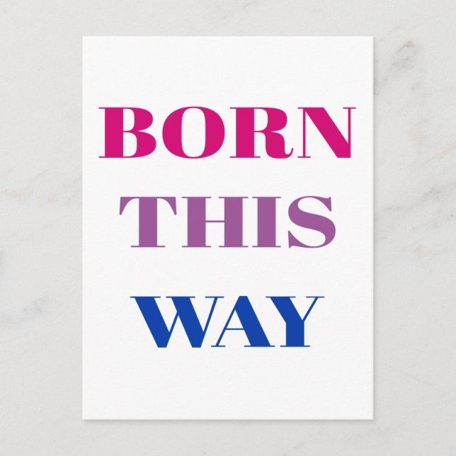 Born this way - Bisexual Pride Vykort (Framsida)