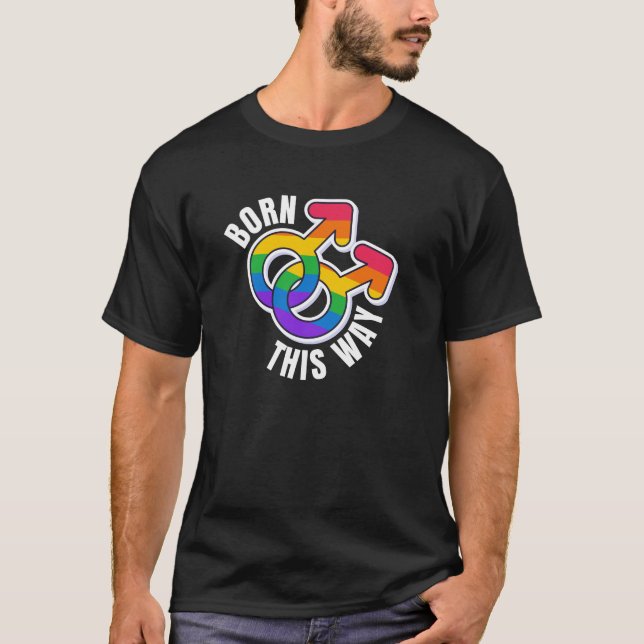 "Born This Way" HBTQ+-Pride T-Shirt (Framsida)